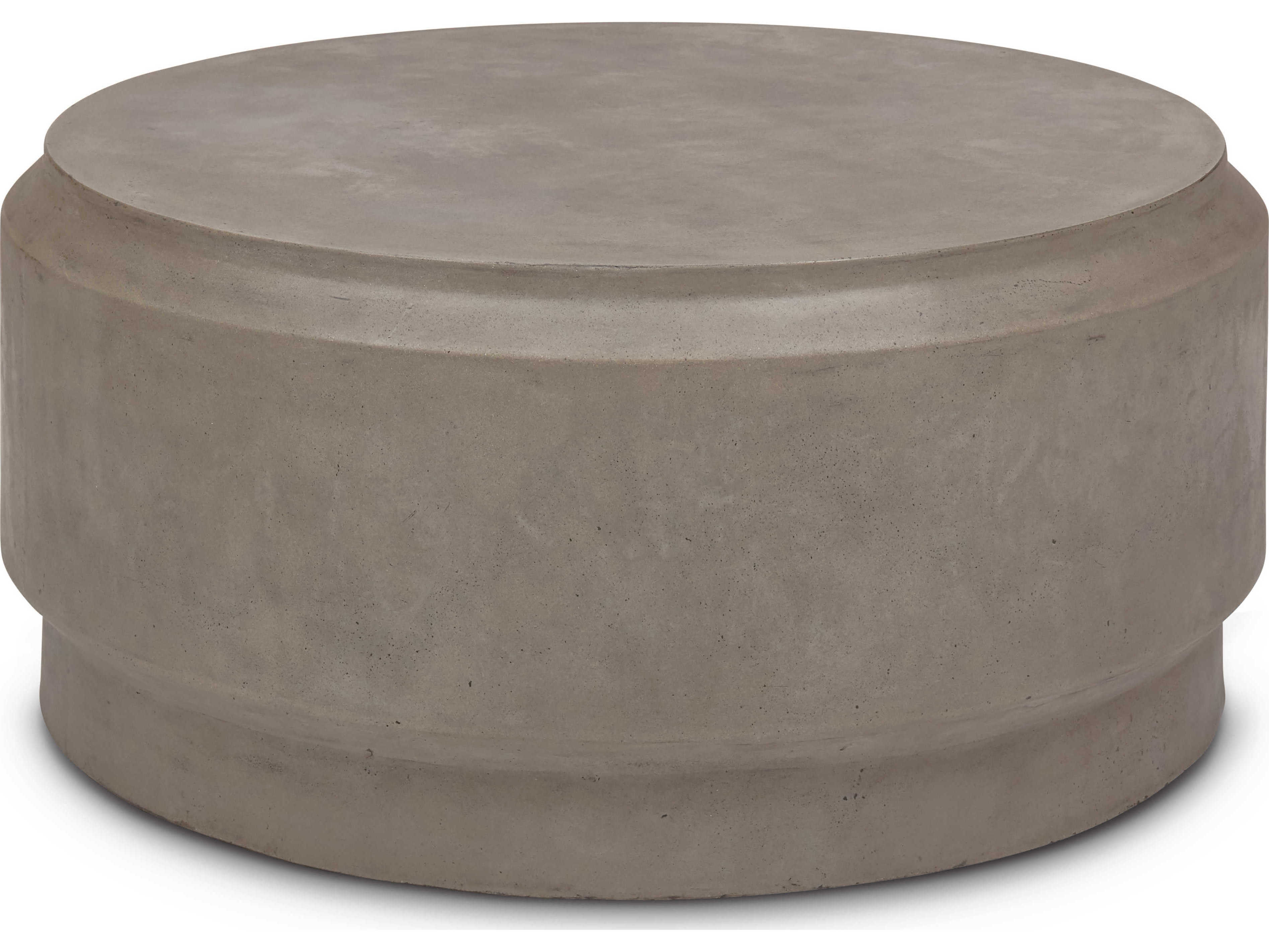 Urbia Outdoor Mixx Dark Grey 39'' Wide Concrete Round Coffee Table