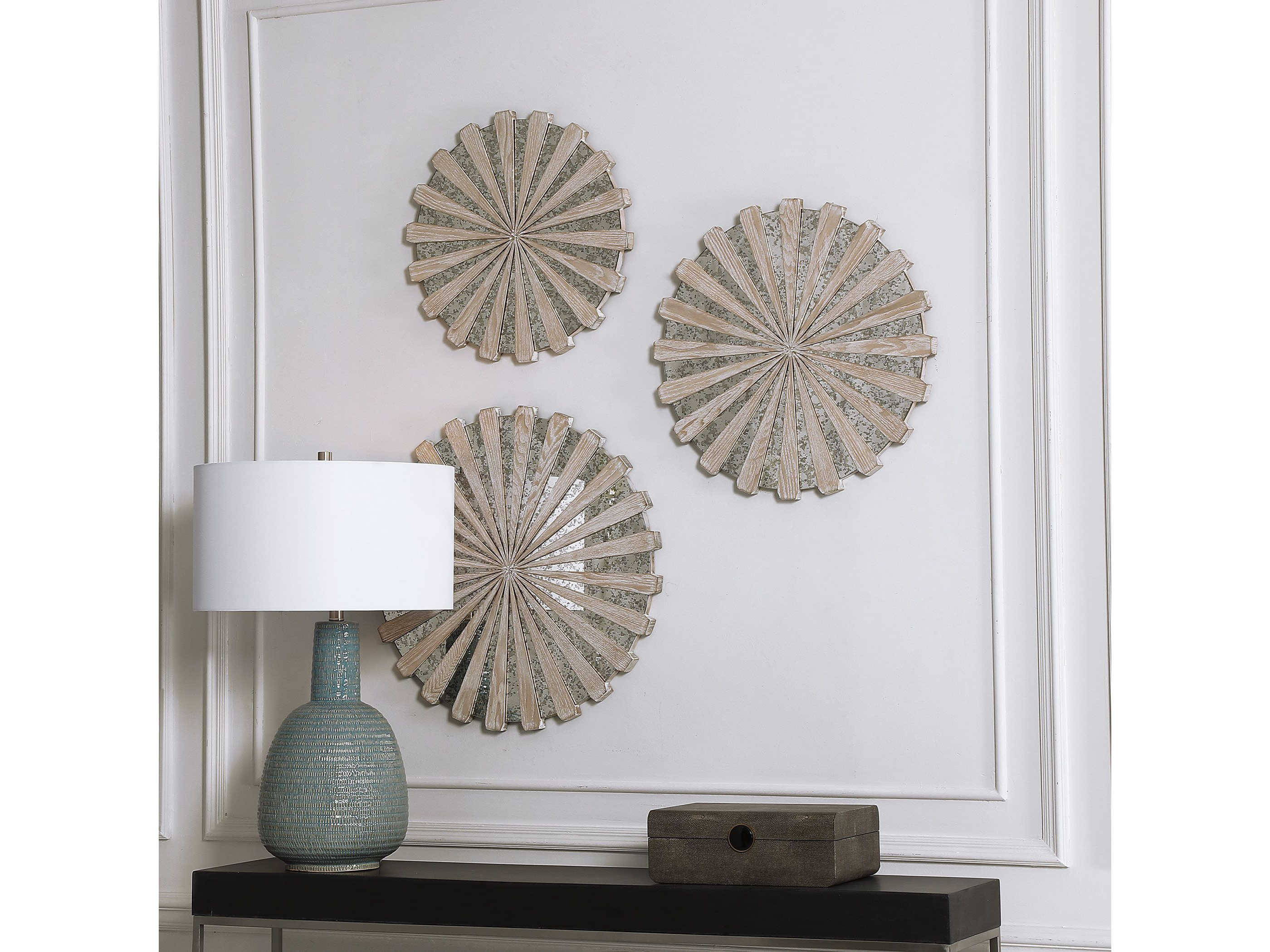 Uttermost Daisies Mirrored Circular Wall Decor (Set of 3) UT04276