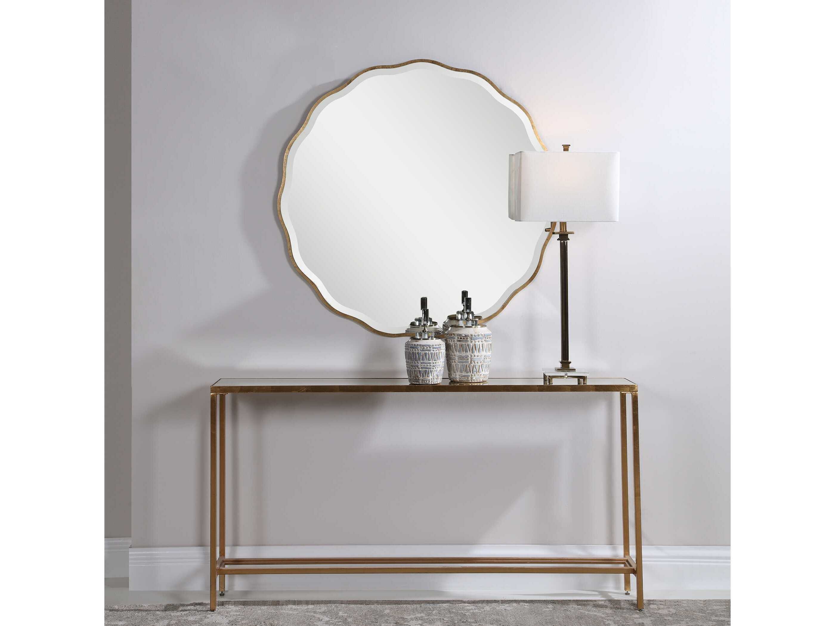 Uttermost Aged Gold 42'' Wide Round Wall Mirror UT09611