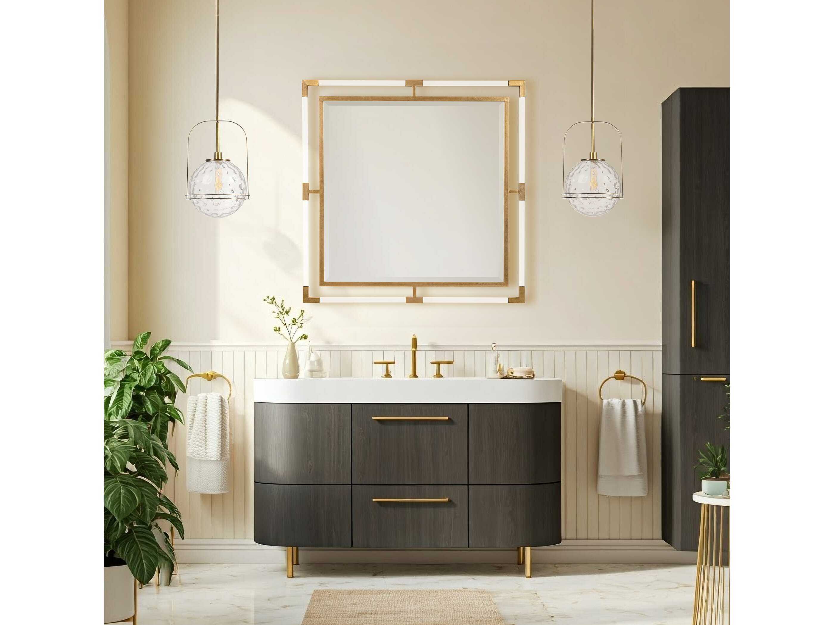 Uttermost Balkan Metallic Gold Leaf 40'' Square Wall Mirror UT09714