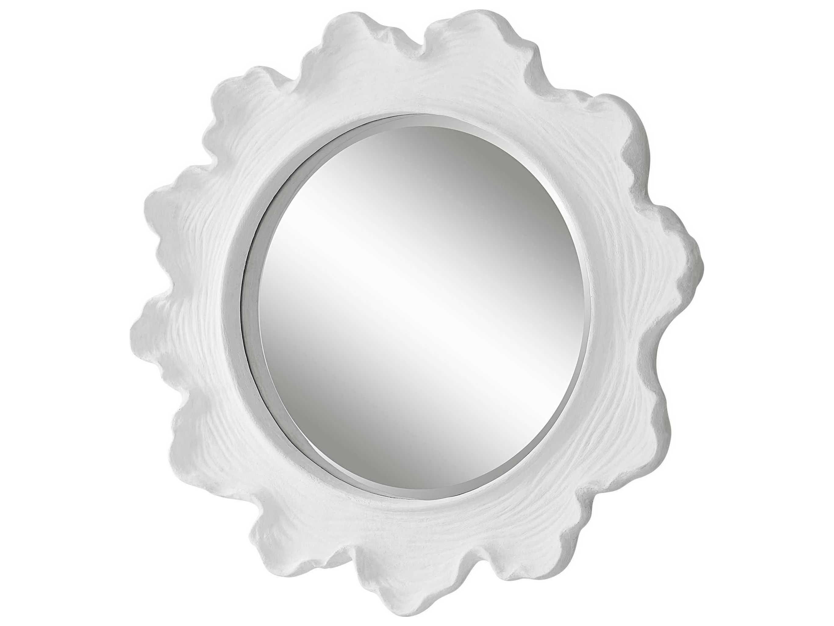 Uttermost Sea Coral White 34'' Wide Round Wall Mirror UT09797