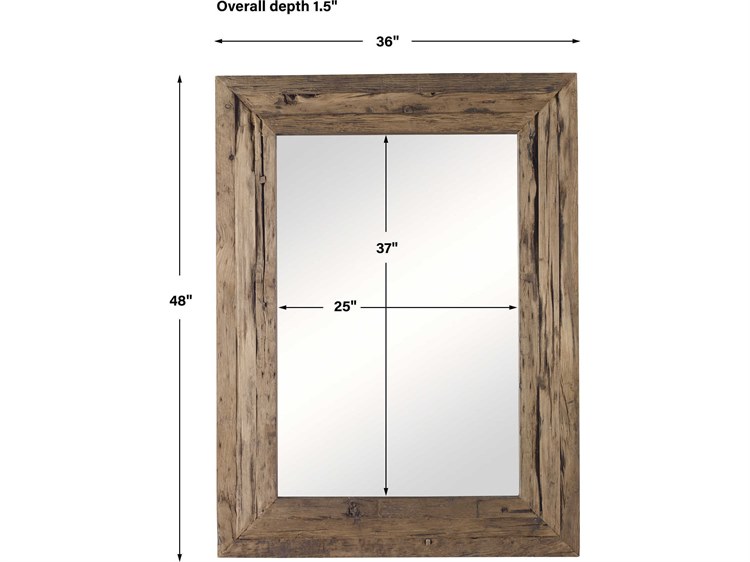 Uttermost Rennick Rustic 36''W x 48''H Rectangular Wall Mirror UT09816