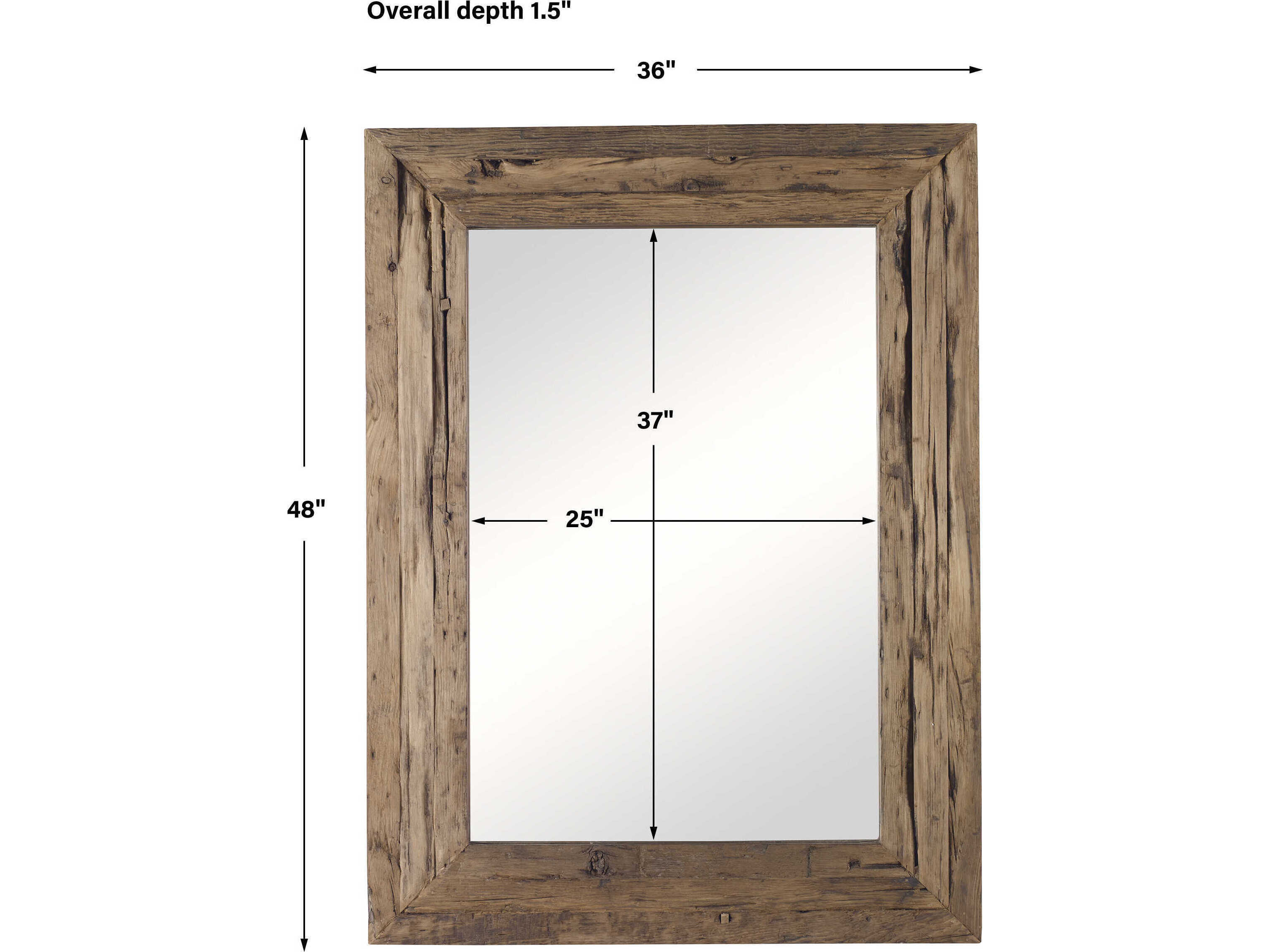 Uttermost Rennick Rustic 36''W x 48''H Rectangular Wall Mirror UT09816