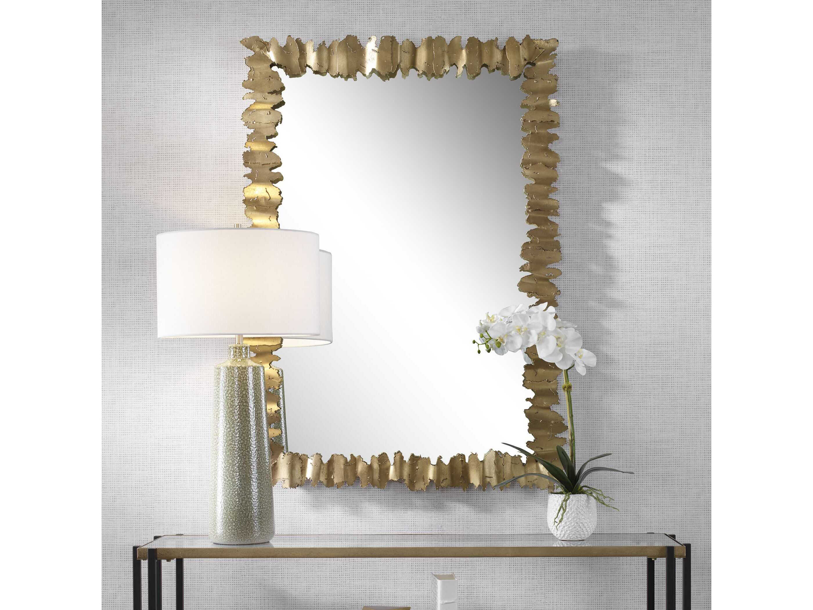 Uttermost Lev Antique Gold Rectangular Wall Mirror UT09825