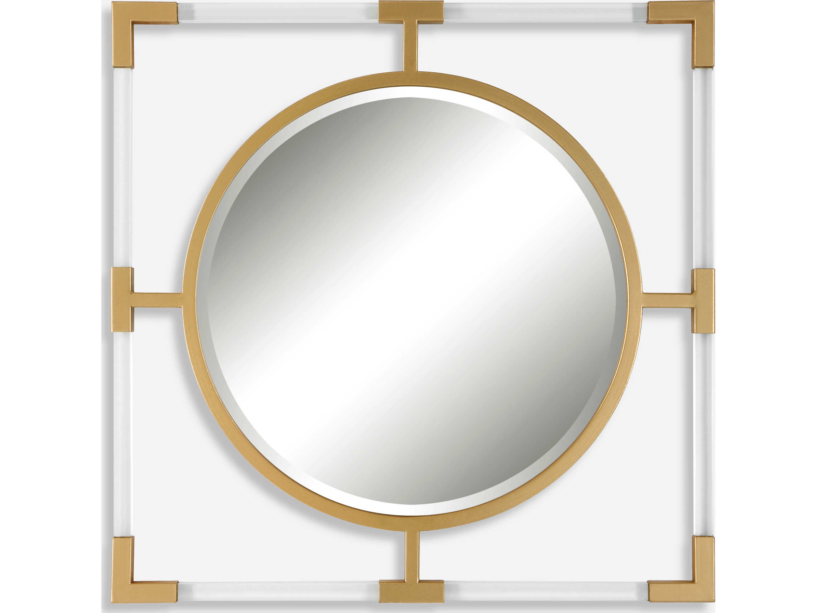 Uttermost Balkan Gold Leaf 23'' Round Wall Mirror UT09884