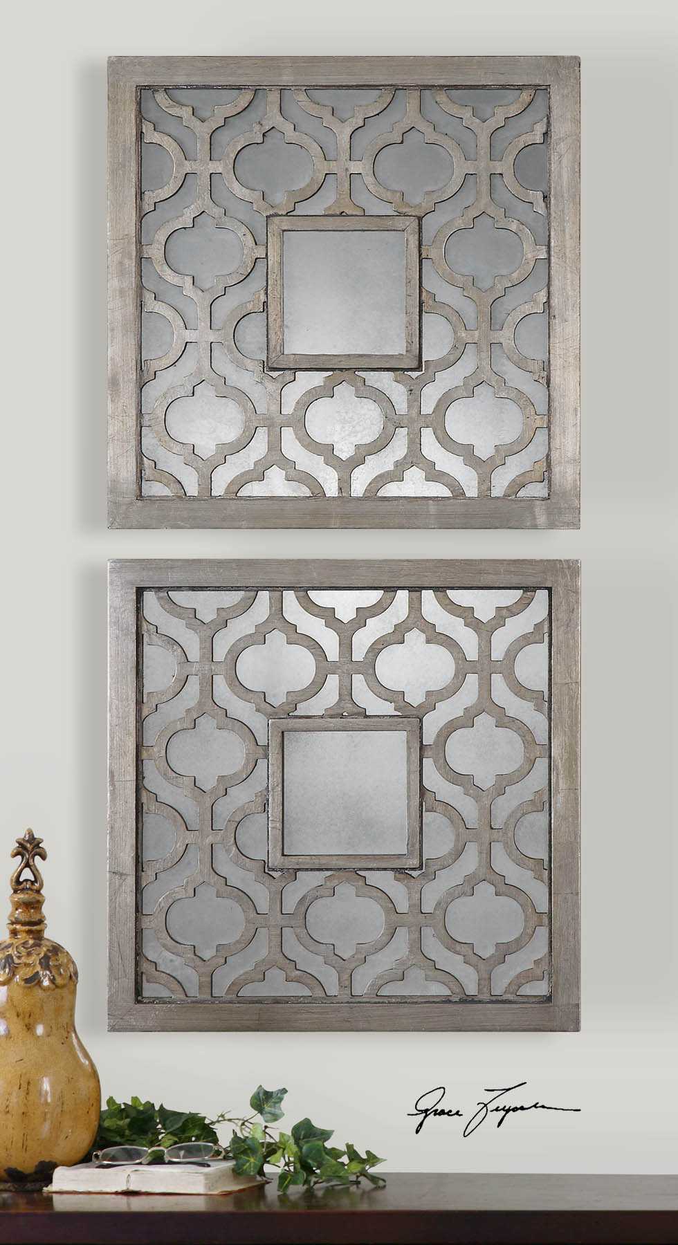 Uttermost Sorbolo 20 x 20 Squares Decorative Wall Mirrors (2 Piece Set