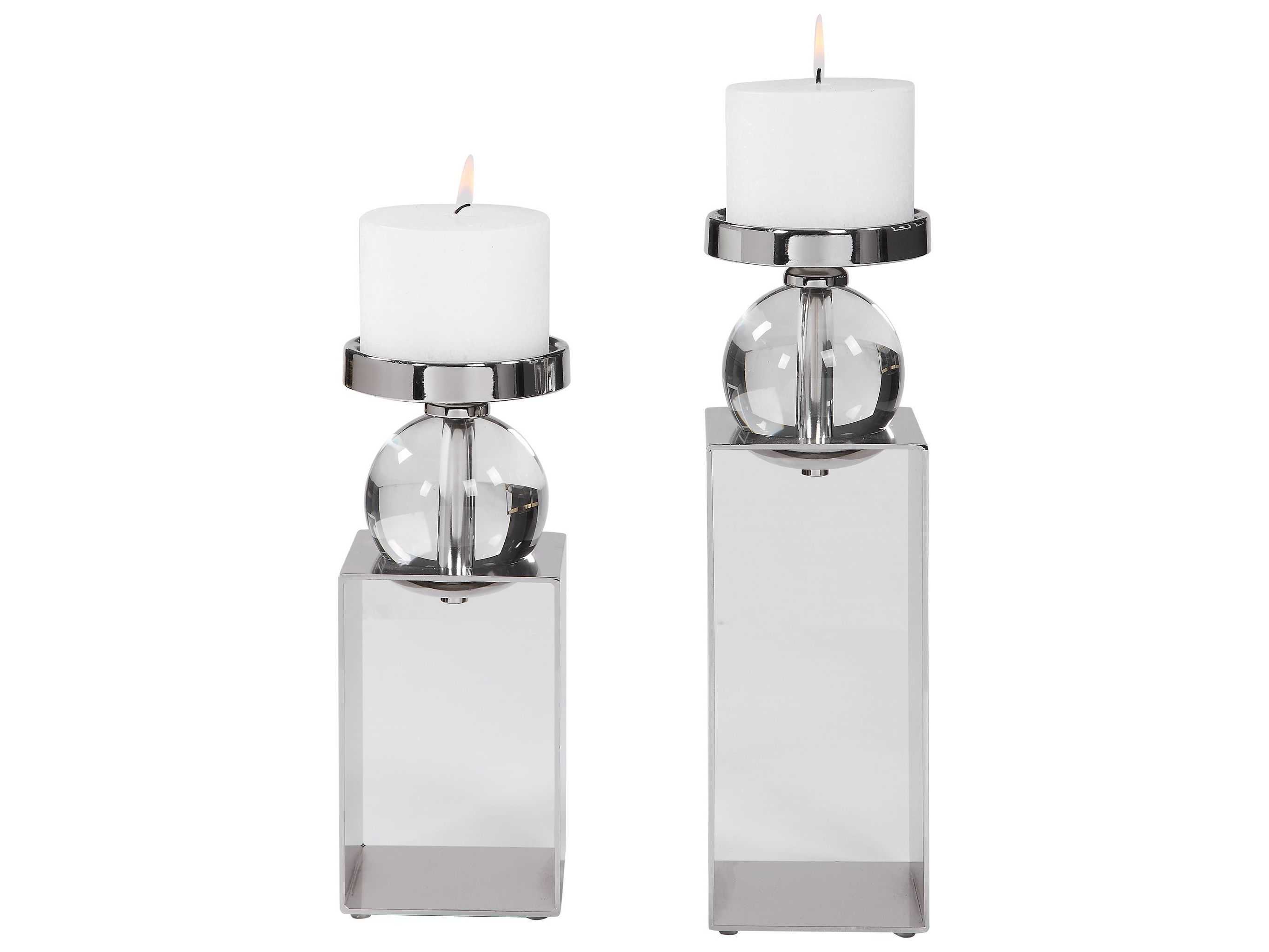Uttermost Lucian Polished Nickel Candle Holder (Set of 2) UT17561