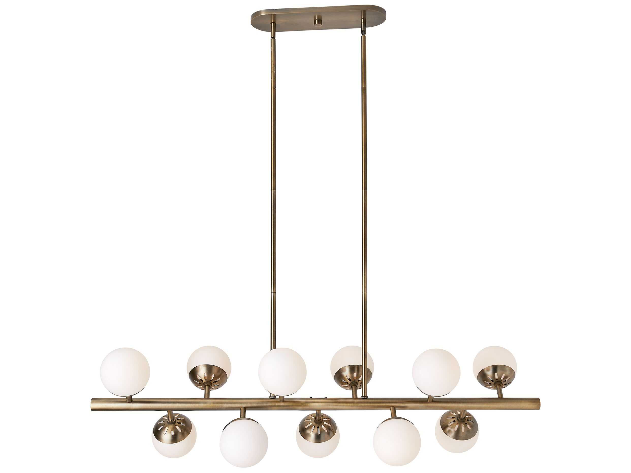 Uttermost 52" 11Light Antique Brass Glass Globe Island Pendant UT21358