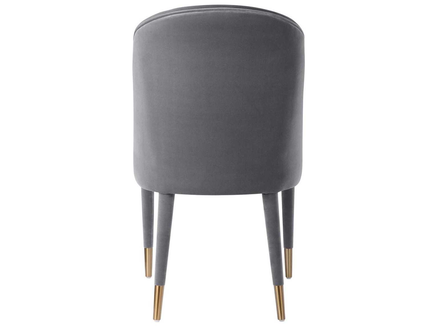 Uttermost Brie Light Gray Velvet Side Dining Chair (Set of 2) UT235552