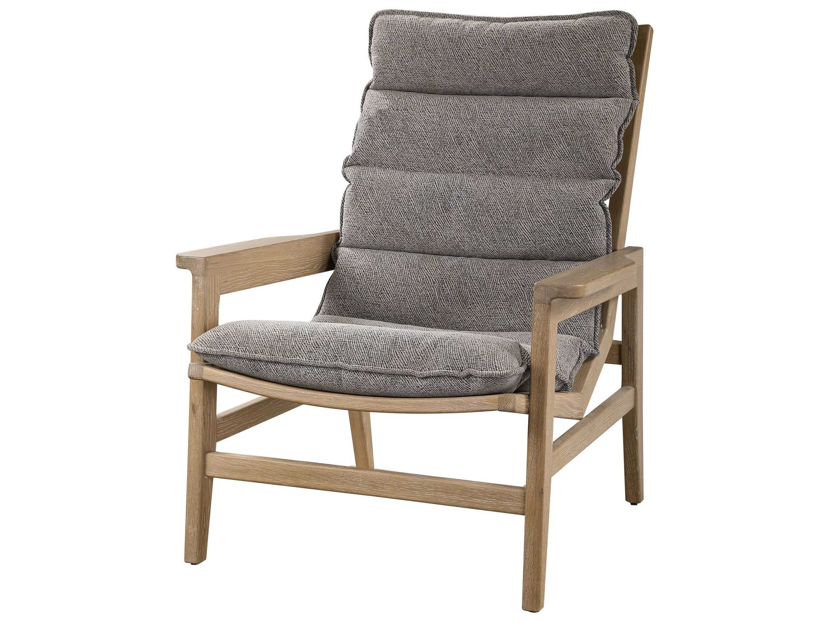 Uttermost Isola Solid Oak / Charcoal Accent Chair UT23576