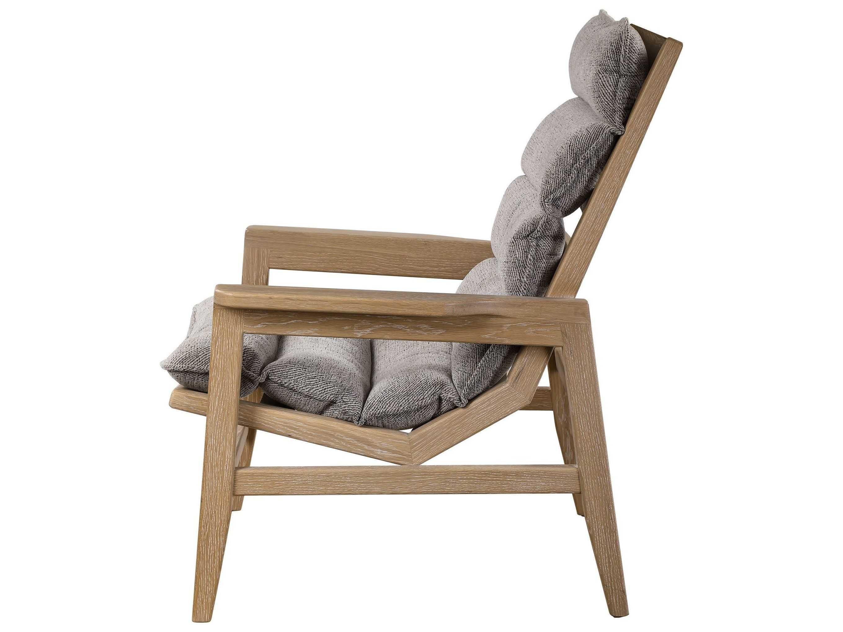 Uttermost Isola Solid Oak / Charcoal Accent Chair UT23576