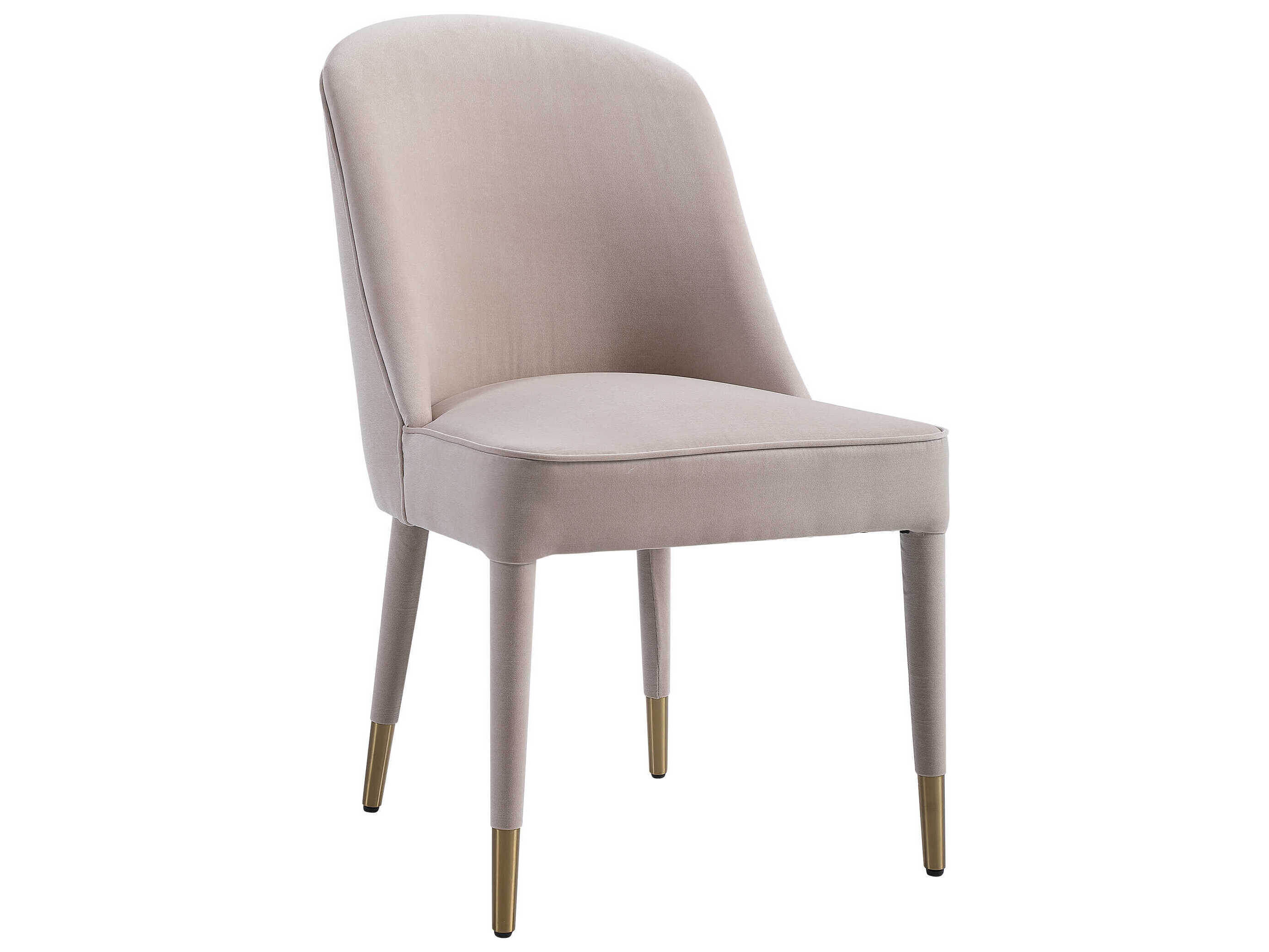 Uttermost Brie Fabric Champagne Upholstered Side Dining Chair Set of 2
