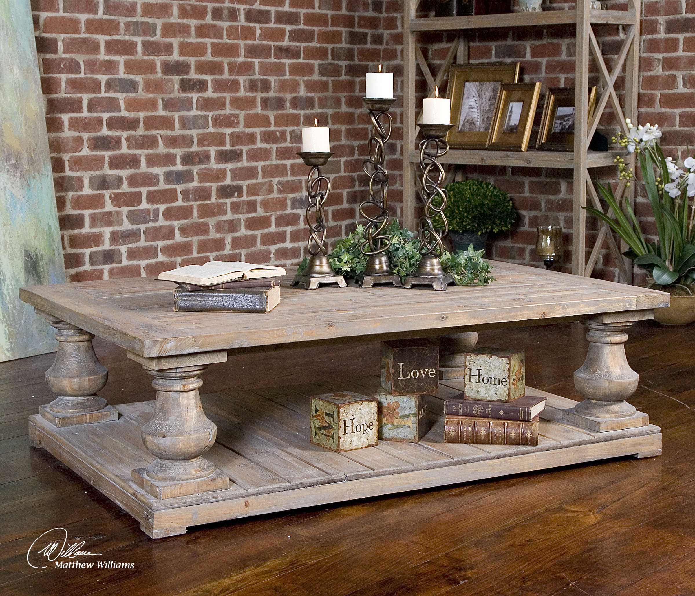Uttermost Stratford 58.85 x 40 Rectangular Rustic Cocktail Table UT24251