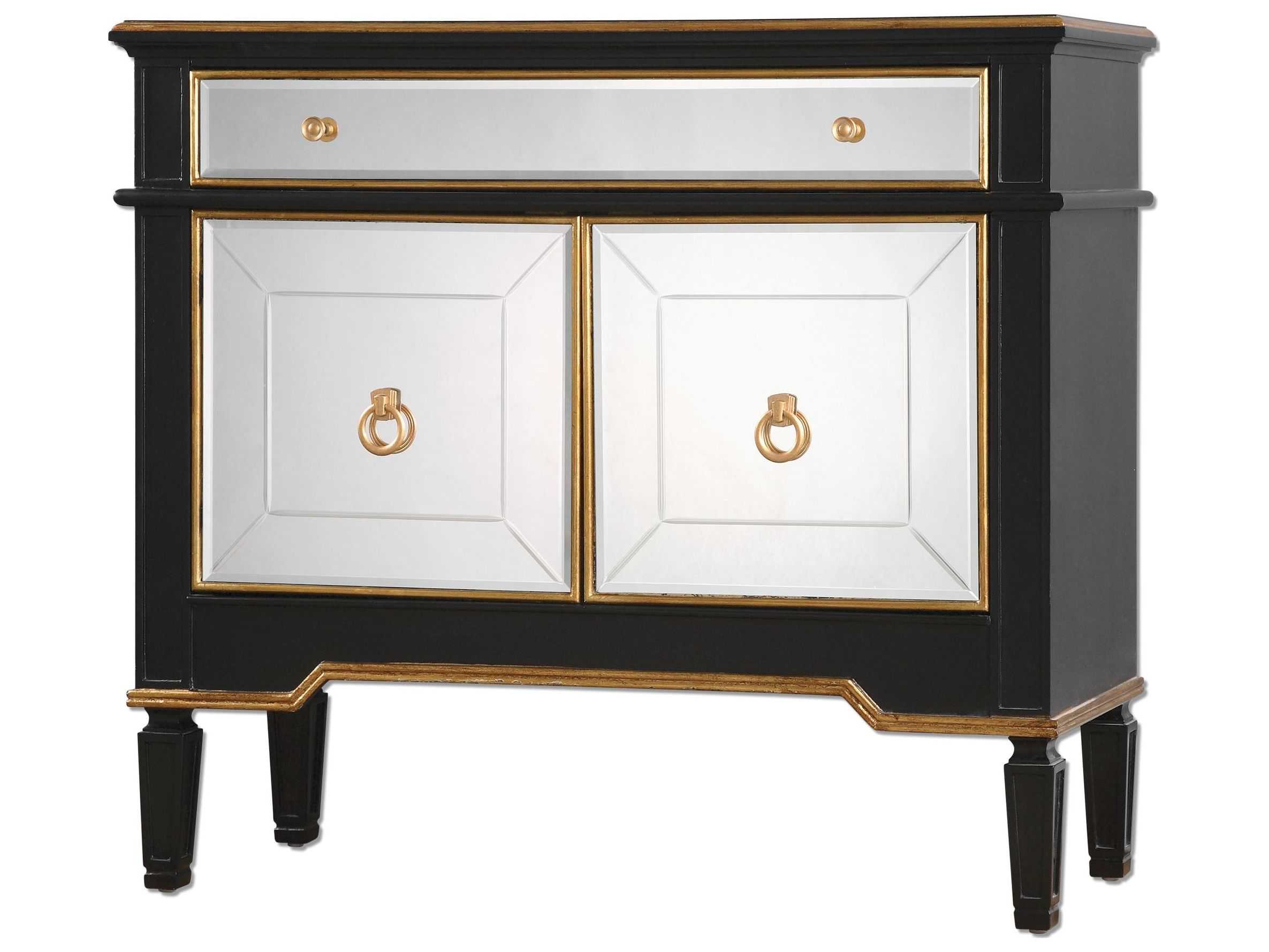 Uttermost Marciel 42 x 16 Black & Gold Mirrored Wine UT24519