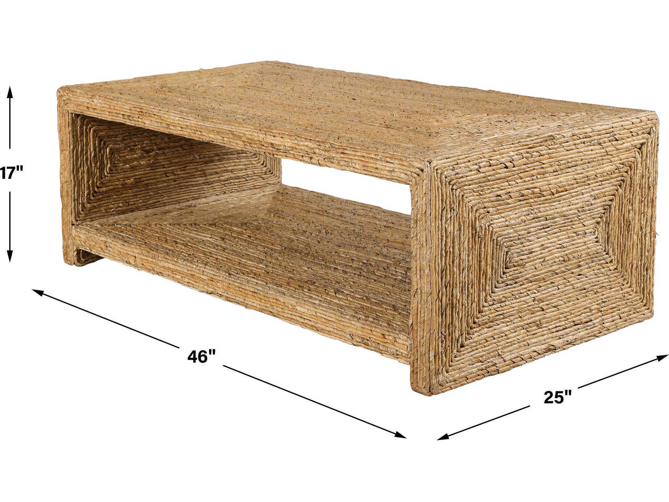 Uttermost Rora 46" Rectangular Natural Woven Banana Plant Coffee Table