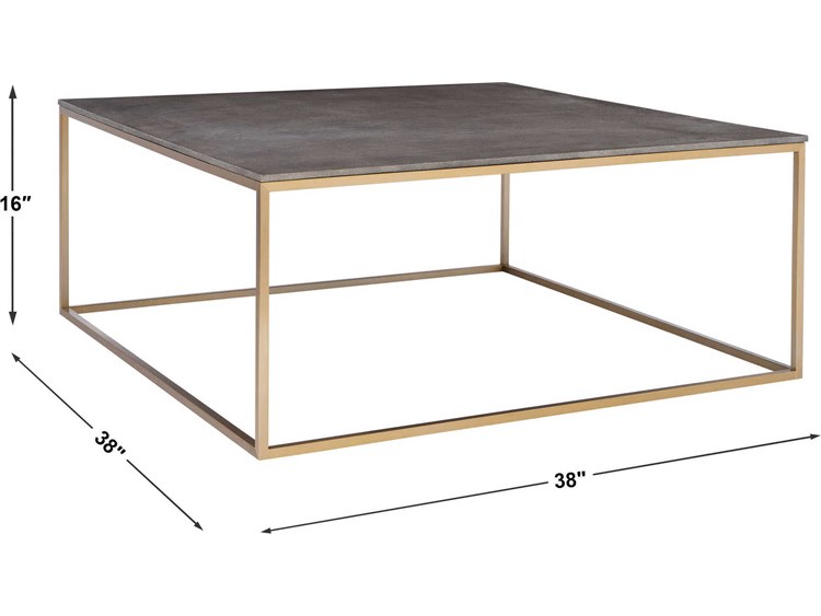Uttermost Trebon Charcoal Gray / Brushed Brass 38'' Wide Square Coffee Table UT25370