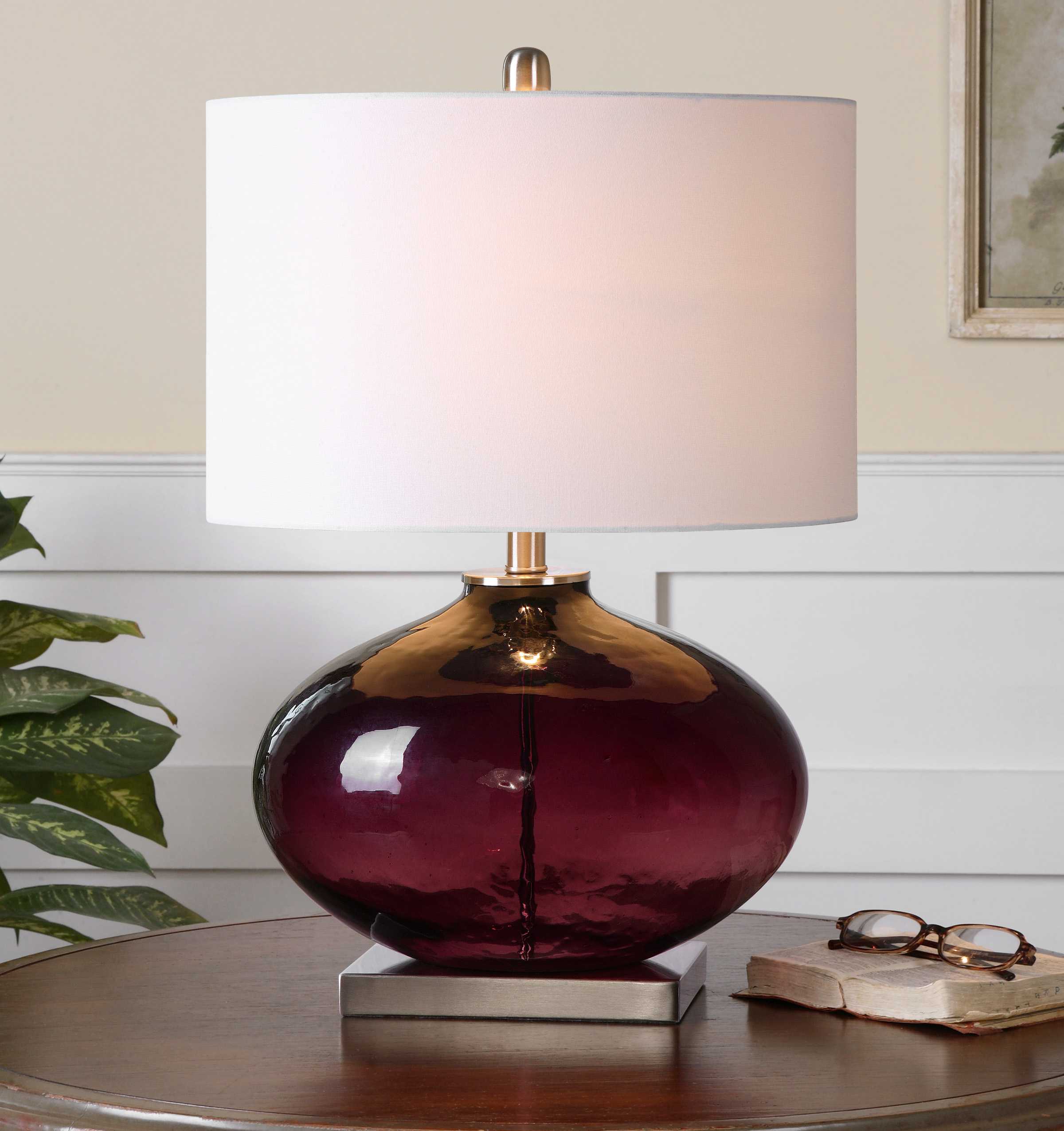 Uttermost Tyrian Purple Glass Table Lamp UT261901