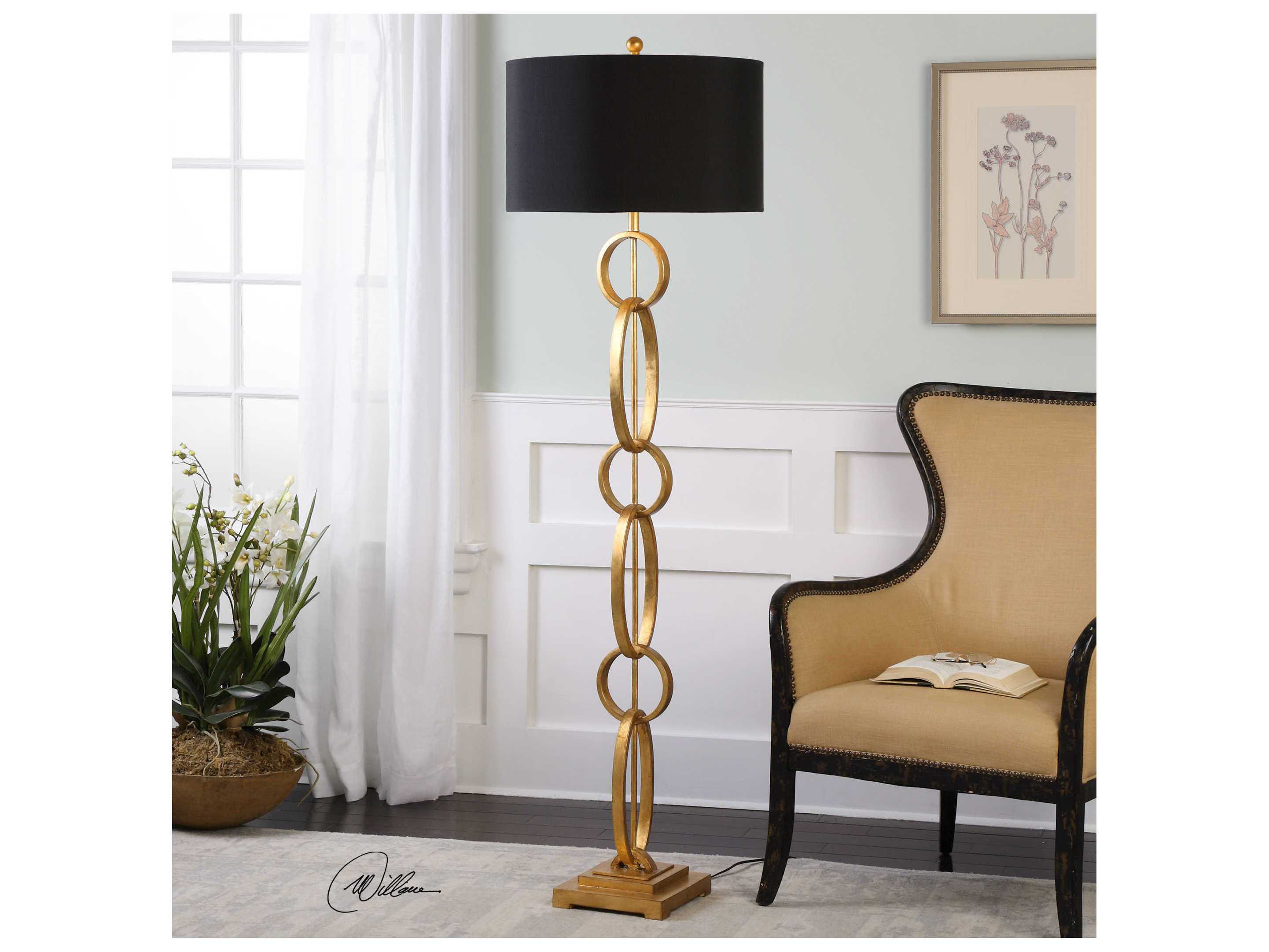 Uttermost Lovell Antique Gold Leaf Floor Lamp UT28096