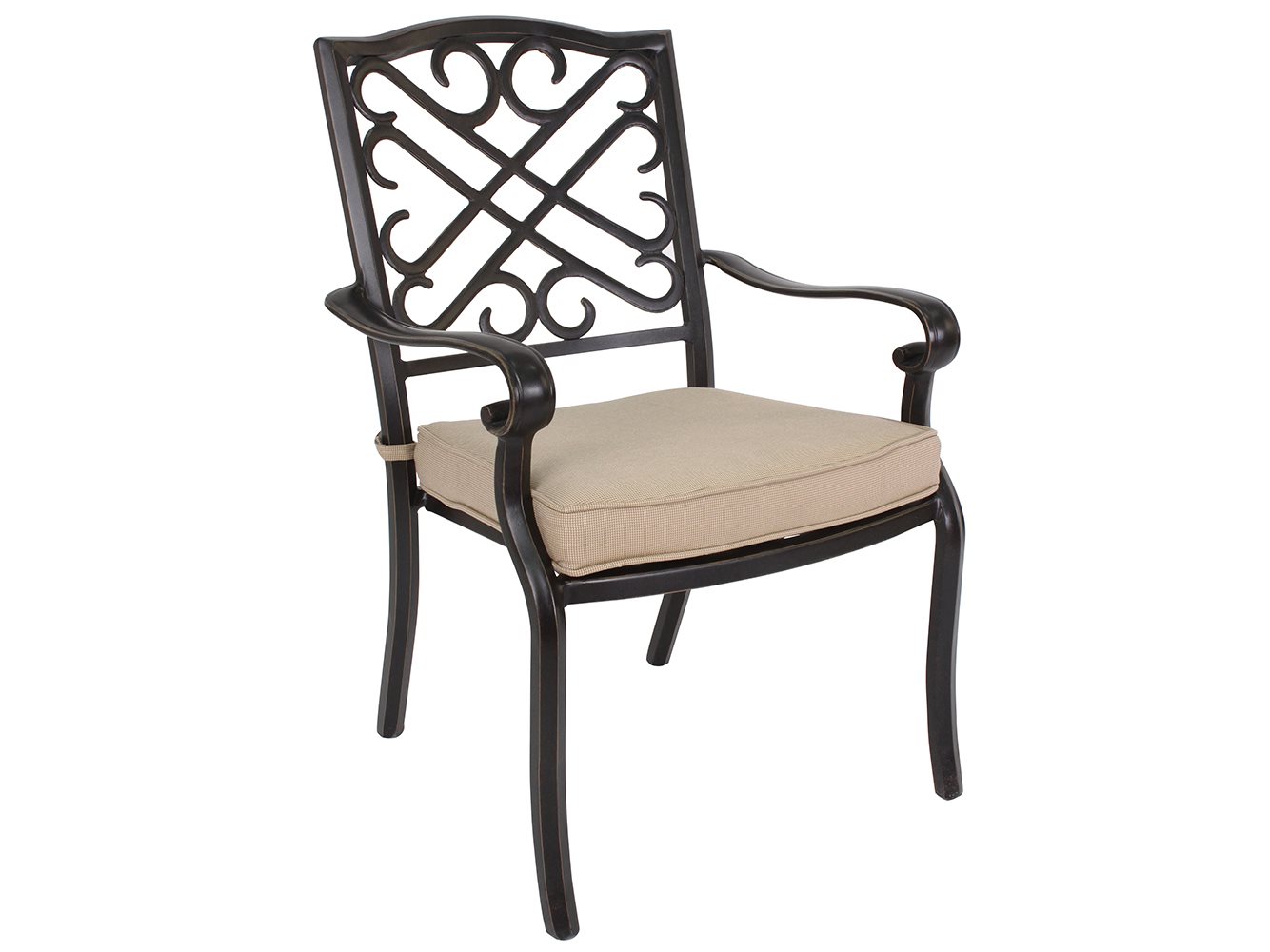 Veranda Classics Harmony Cast Aluminum Radiant Bronze Dining Arm Chair