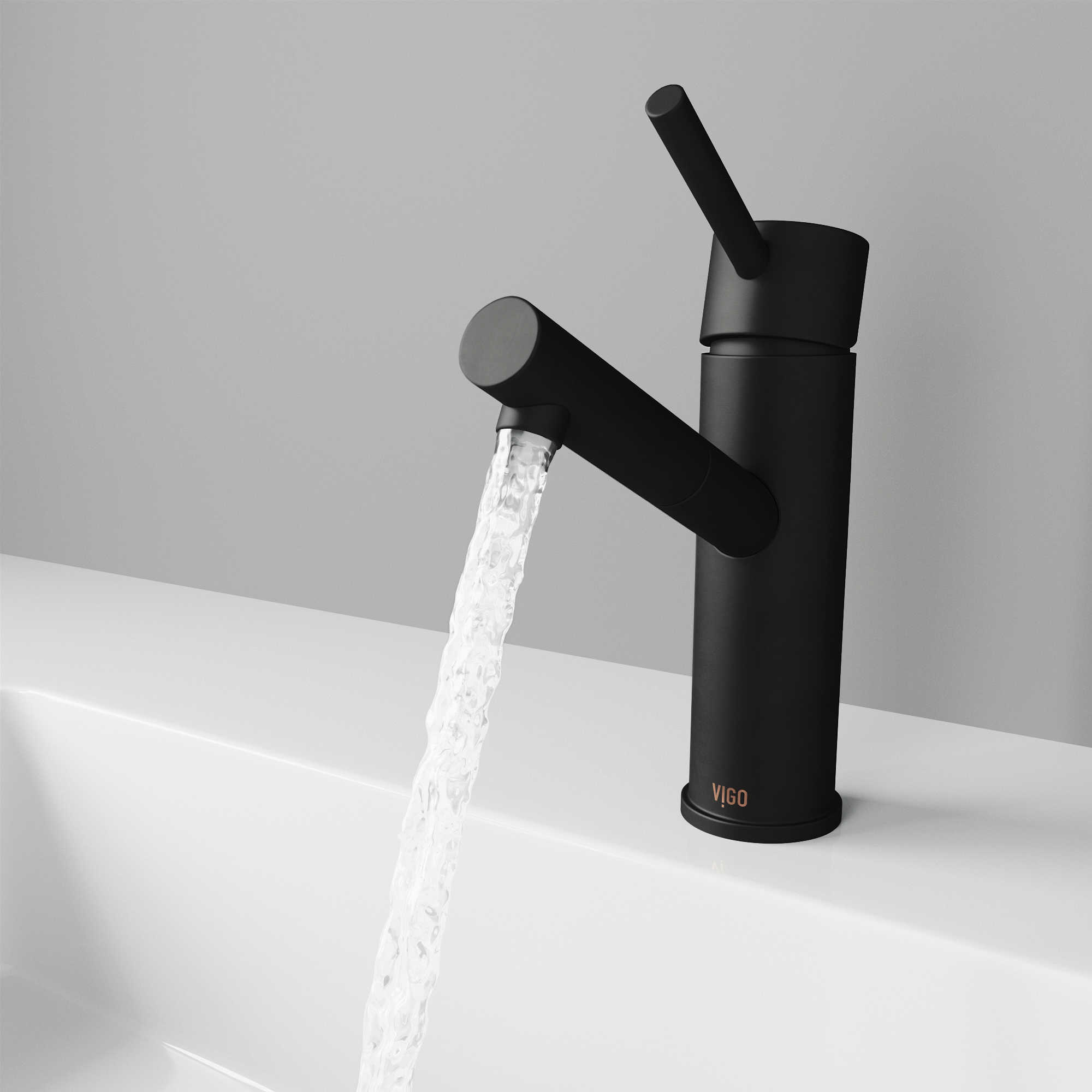 Vigo Noma Matte Black 1Handle Vessel Bathroom Faucet VIVG01009MB