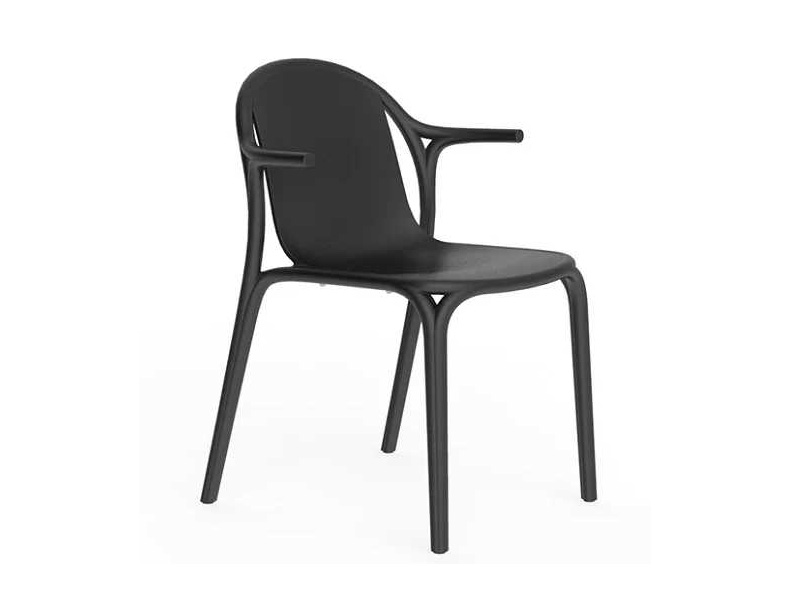 Vondom Outdoor Brooklyn Black Matte Resin Dining Chair (Set of 4