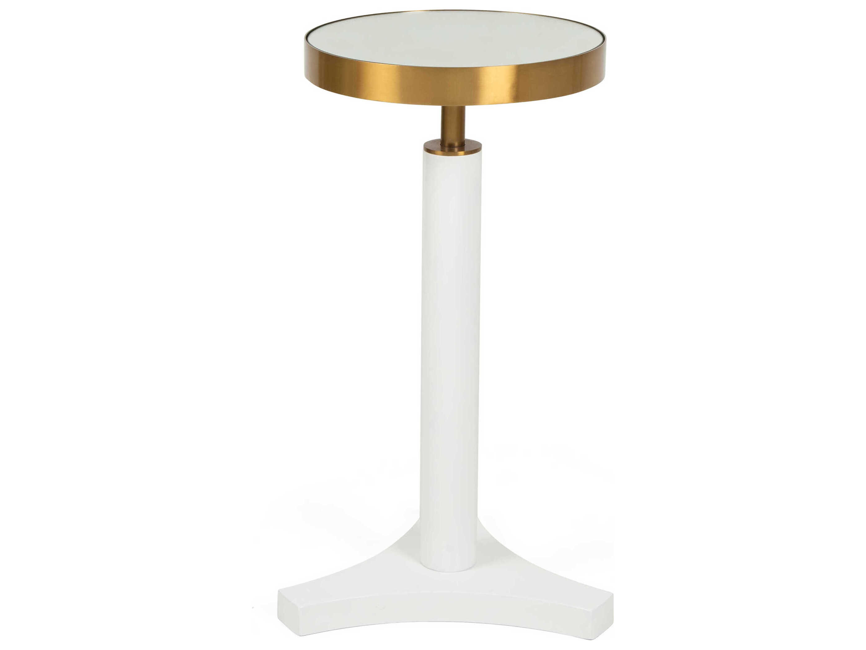 Worlds Away White Lacquer 14'' Wide Round Pedestal Table WAFENWAYWH