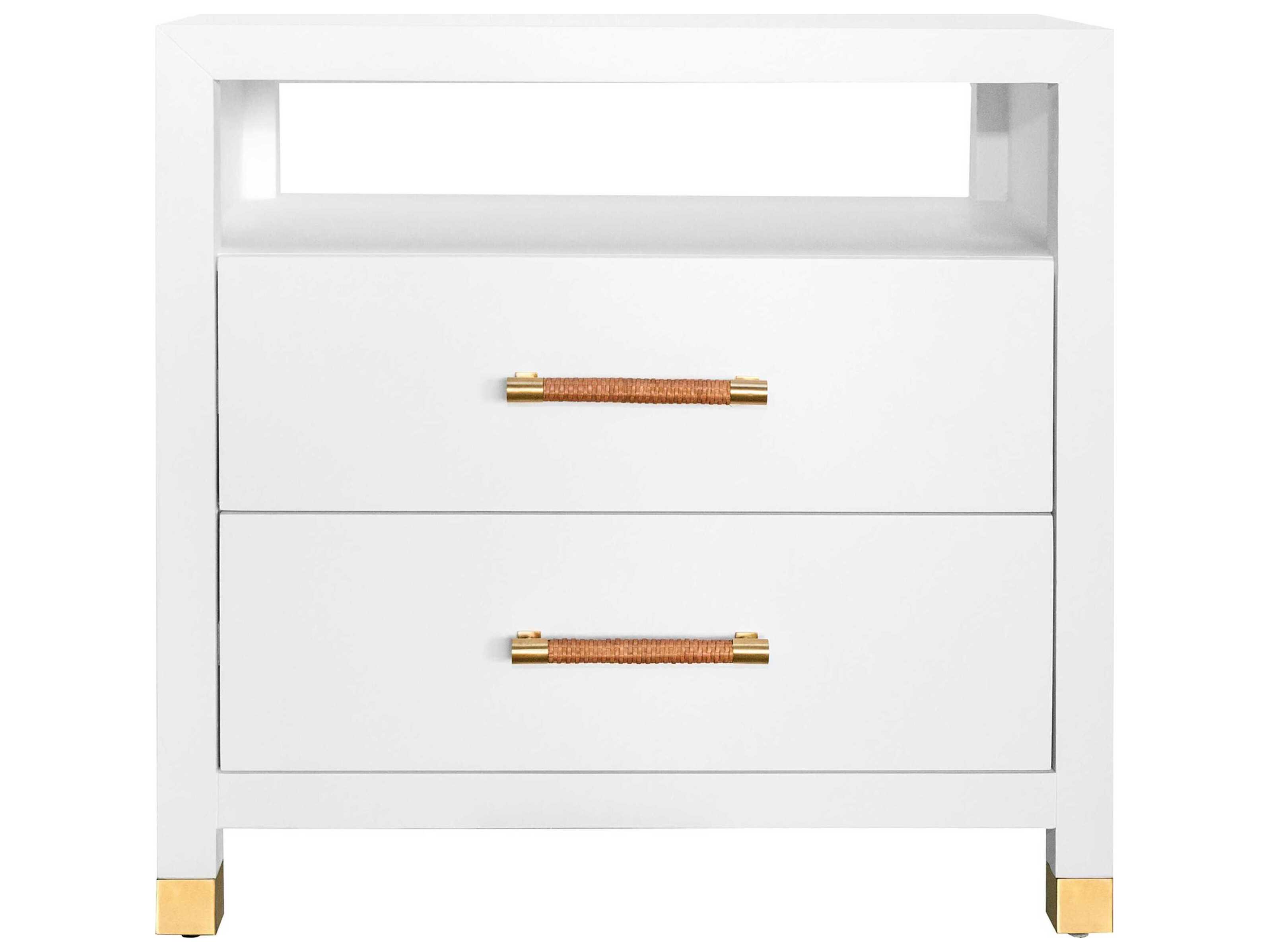 Worlds Away 32" Wide 2Drawers Nightstand WAHANCOCKWH