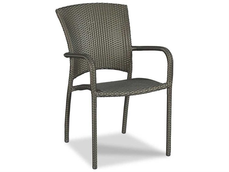 Woodbridge Outdoor Cafe Espresso Aluminum Wicker Dining Chair WFO727670O