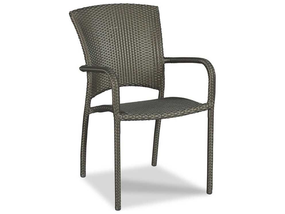 Woodbridge Outdoor Cafe Espresso Aluminum Wicker Dining Chair WFO727670O