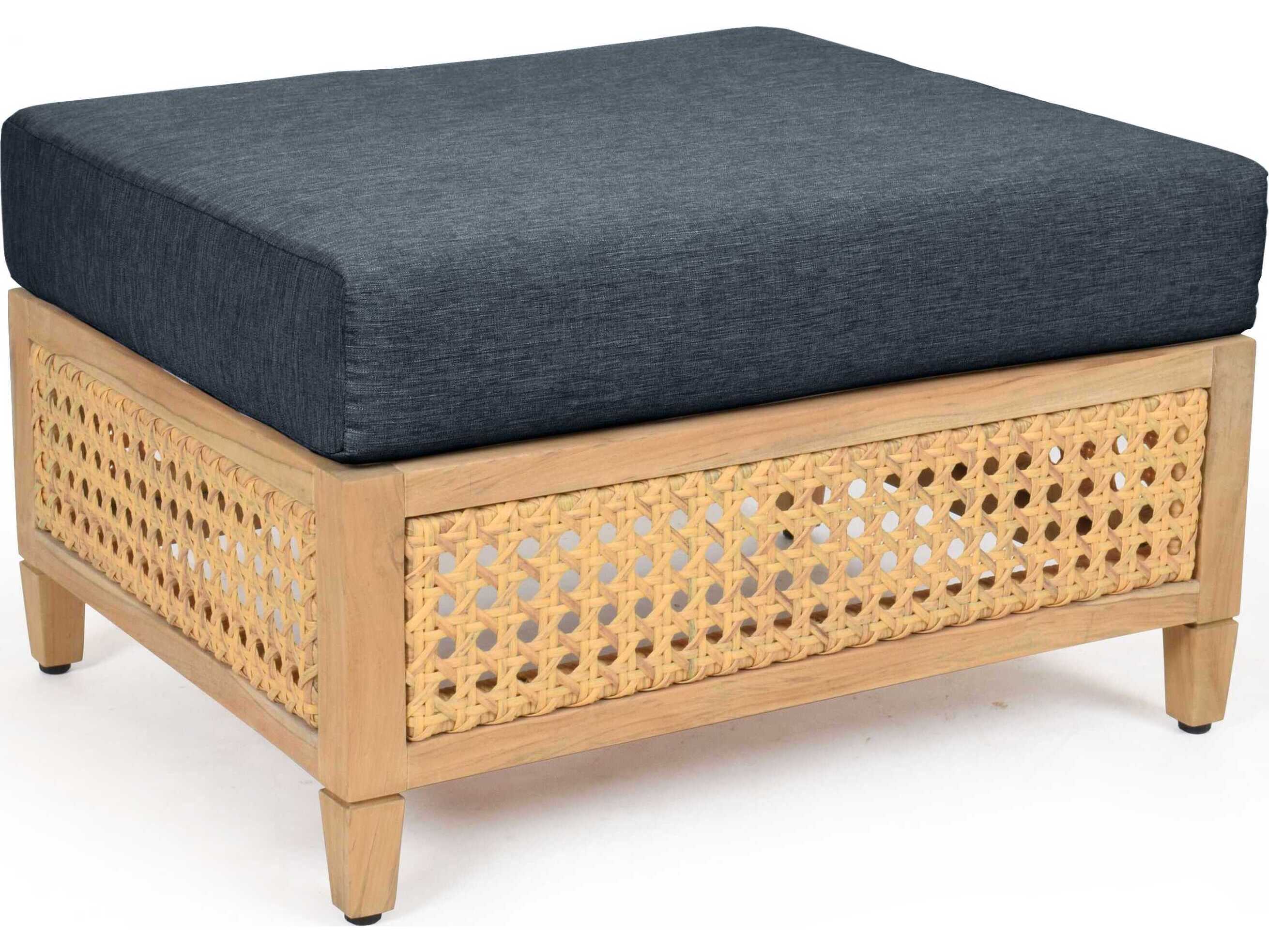 Woodbridge Outdoor Jupiter Natural Teak Cushion Ottoman WFO730128O