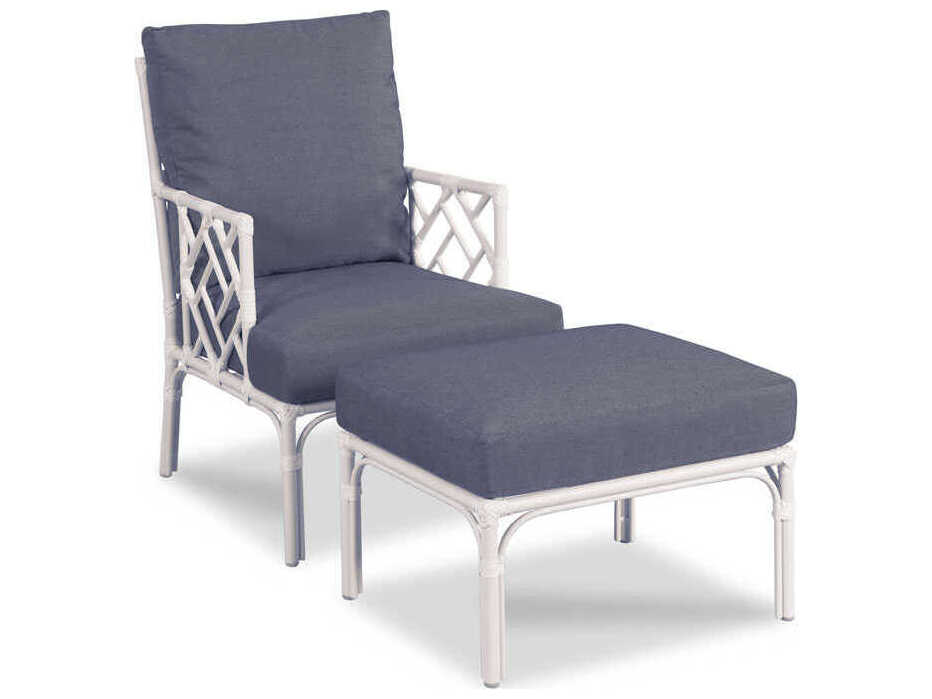 Woodbridge Outdoor Carlyle Cloud White Aluminum Cushion Ottoman