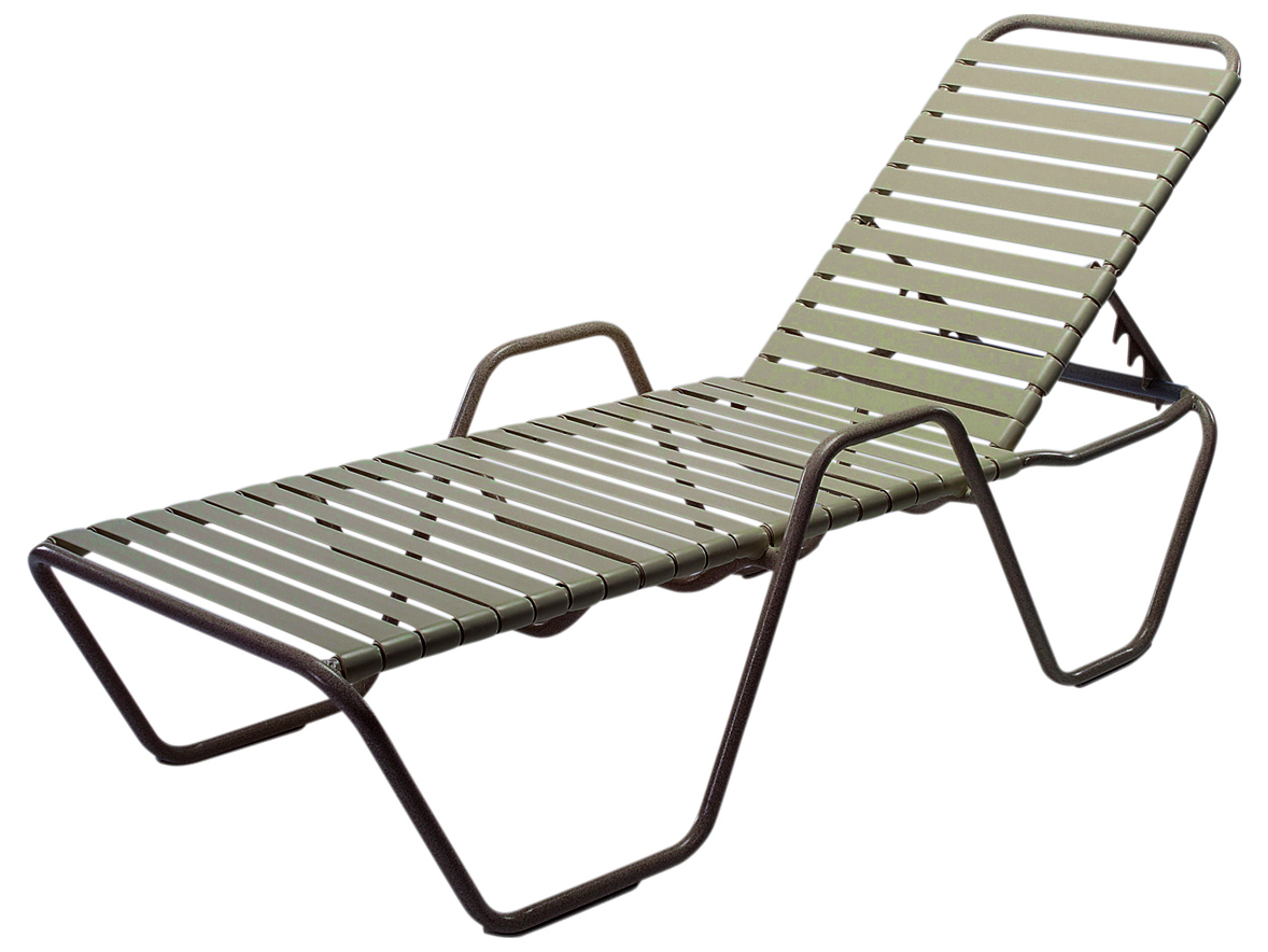 Windward Design Group Country Club Strap Aluminum Skids Chaise Lounge