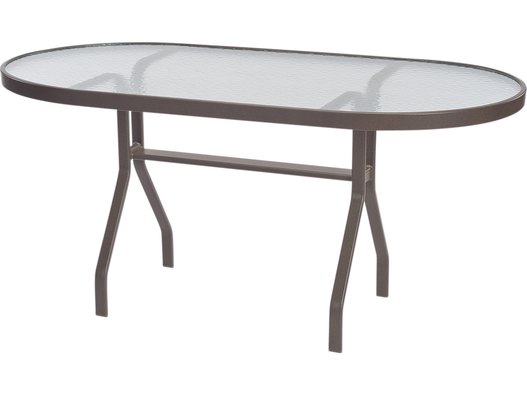 Windward Design Group Glass Top Aluminum 60 x 30 Oval Dining Table