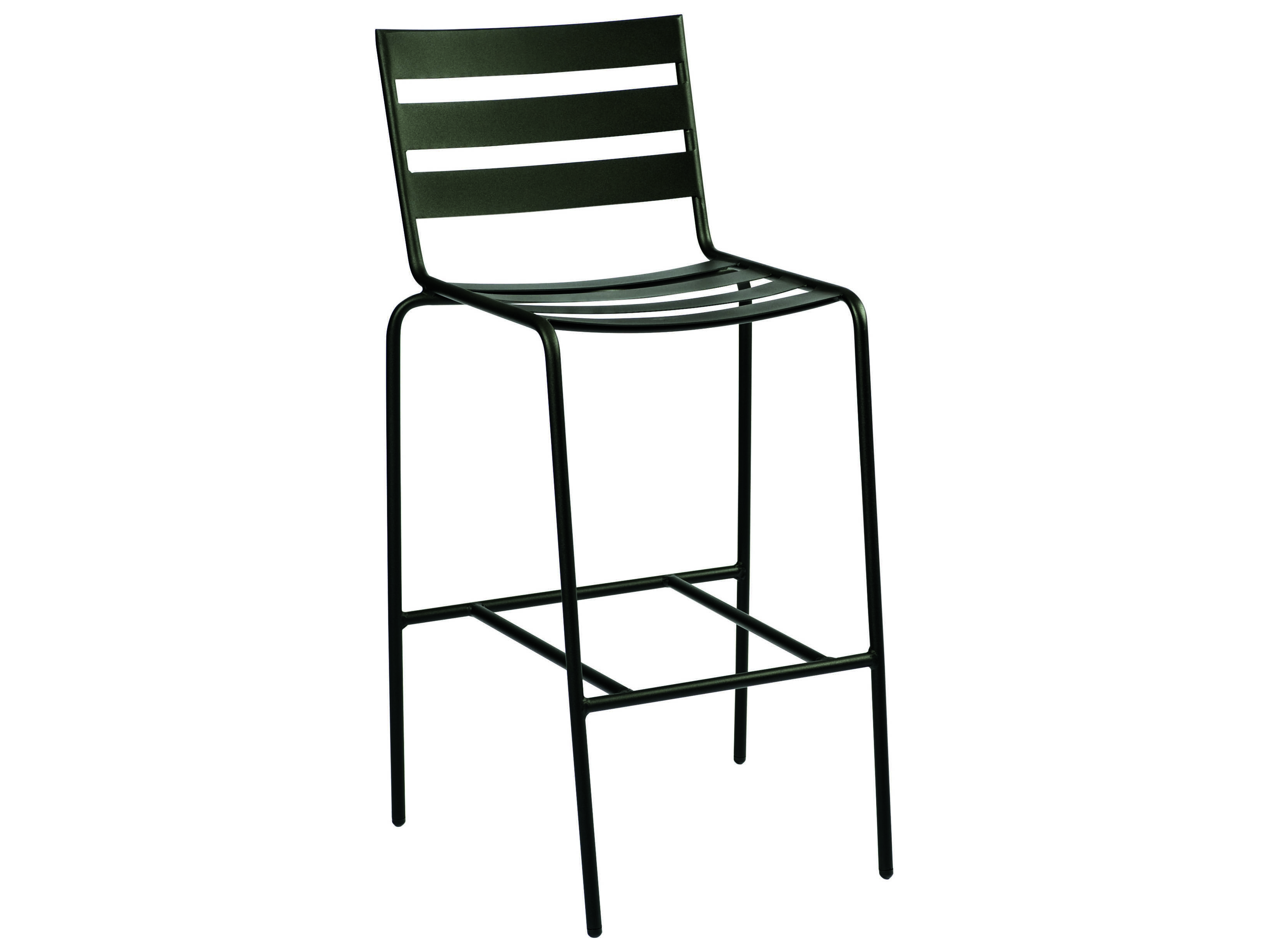 Woodard Cafe Series Wrought Iron Textured Black Bar Stool WR110081.92