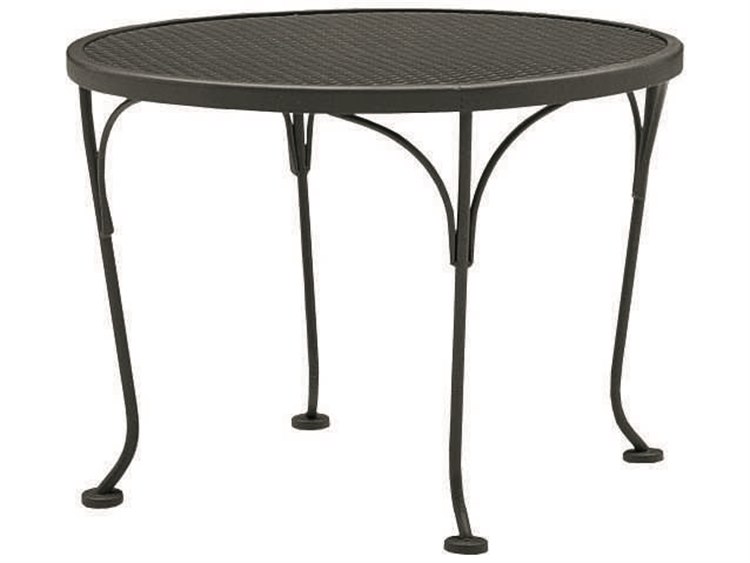 Woodard Wrought Iron Mesh Round Patio End Table WR190244
