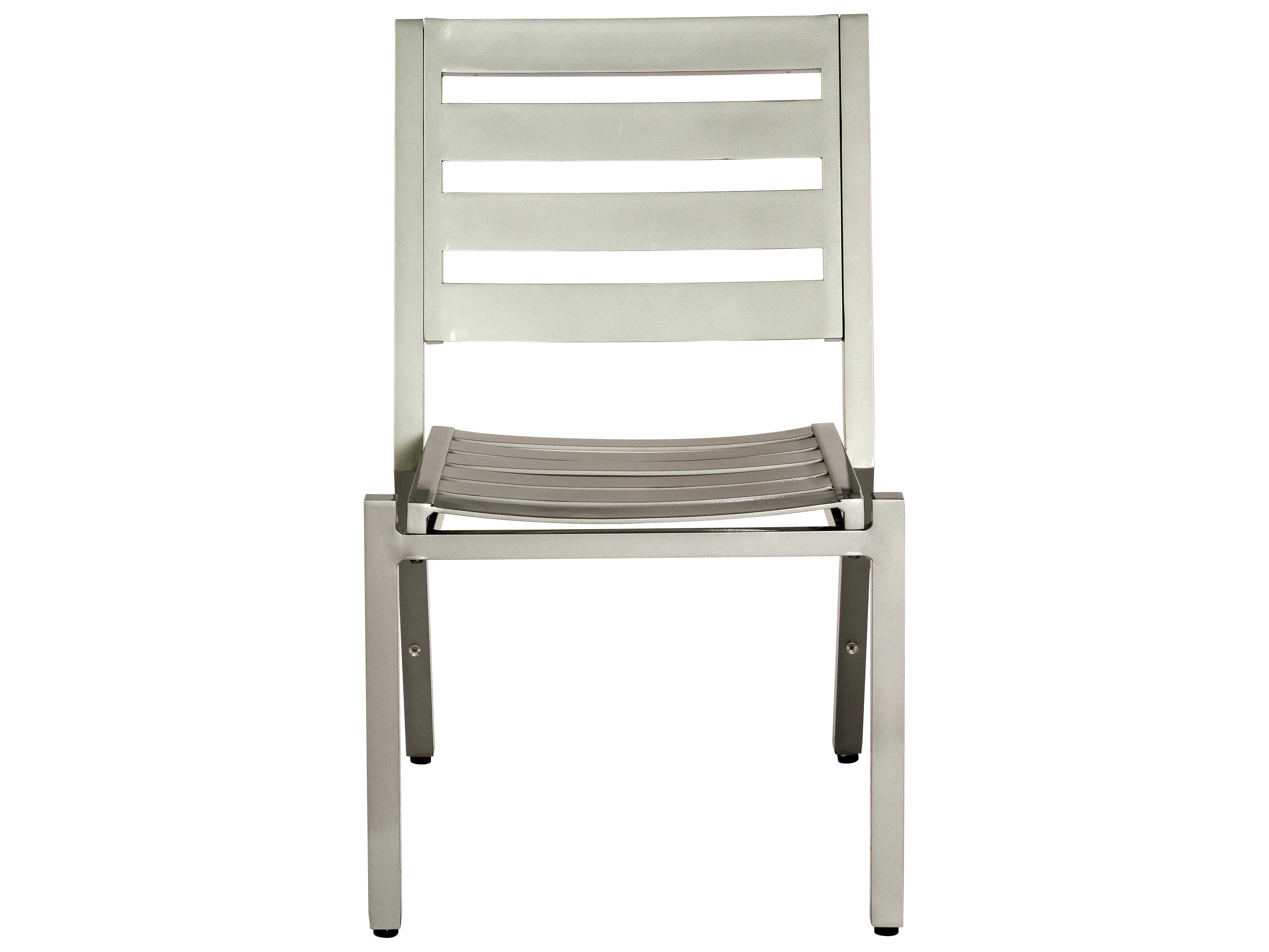 Woodard Palm Coast Slat Aluminum Stackable Dining Side Chair WR1Y0412