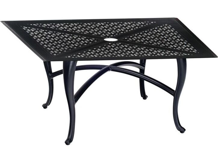 Woodard Hampton Cast Aluminum 36'' Square Coffee Table with Umbrella