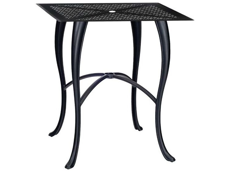 Woodard Hampton Cast Aluminum Square Outdoor Patio Bar Height Table