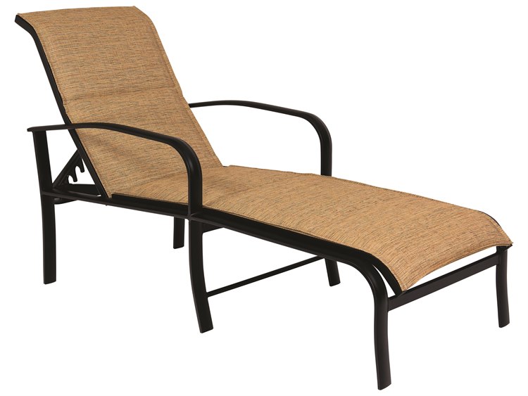 Woodard Fremont Padded Sling Aluminum Adjustable Chaise Lounge 2PH570
