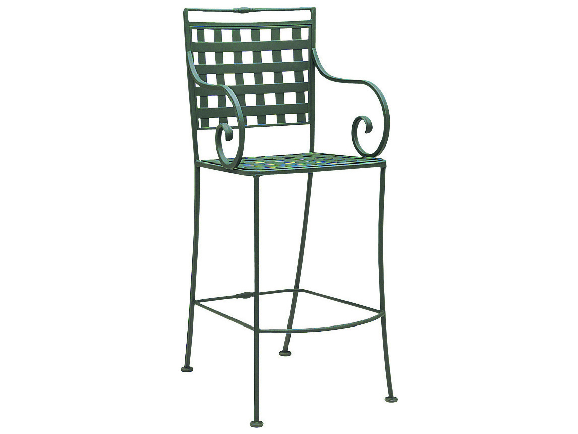 Woodard Sheffield Wrought Iron Outdoor Bar Stool WR3C0081