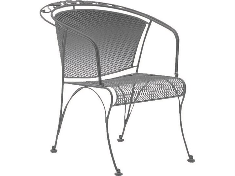 Woodard Briarwood Wrought Iron Barrel Outdoor Dining Arm Chair WR400010