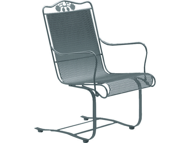 Woodard Briarwood Wrought Iron High Back Spring Lounge Chair WR400018