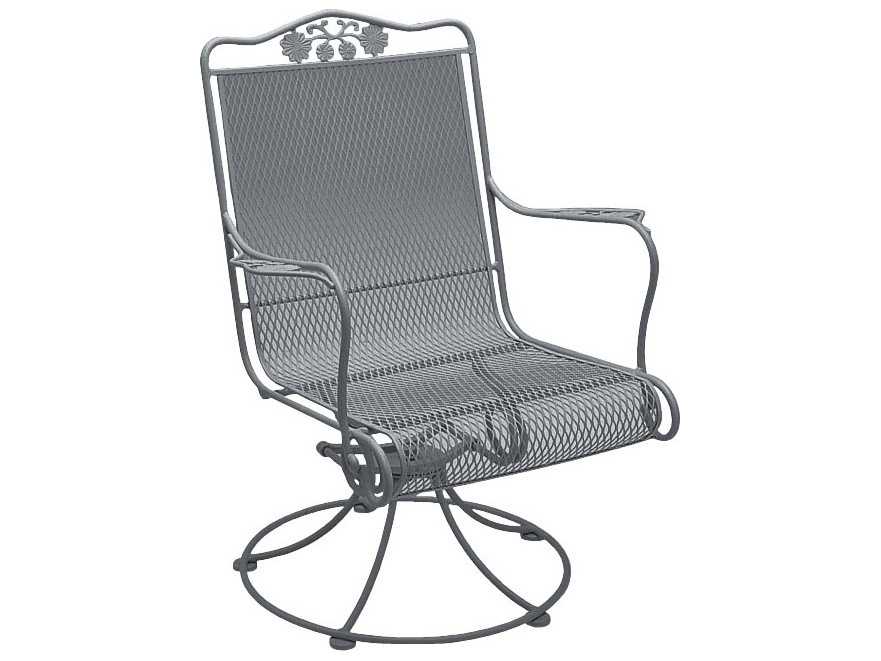 Woodard Briarwood Wrought Iron High Back Swivel Rocker 400072