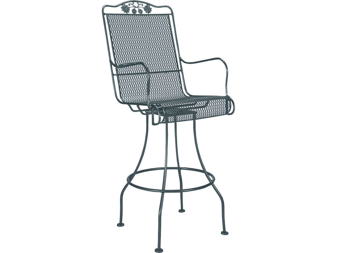 Woodard Briarwood Wrought Iron Swivel Outdoor Patio Bar Stool WR400388