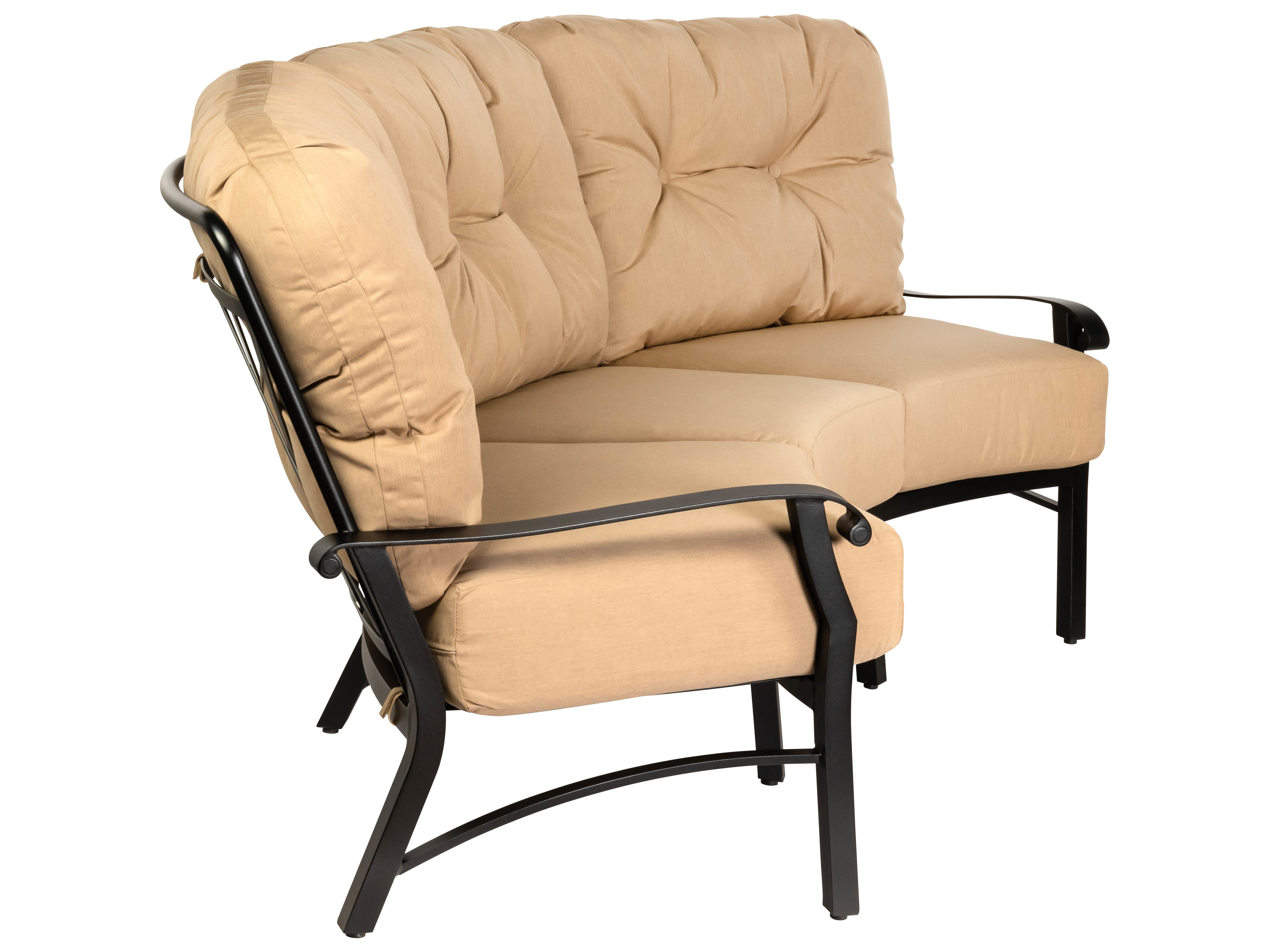 Woodard Cortland Cushion Aluminum Crescent Curved Patio Sofa WR4Z0464