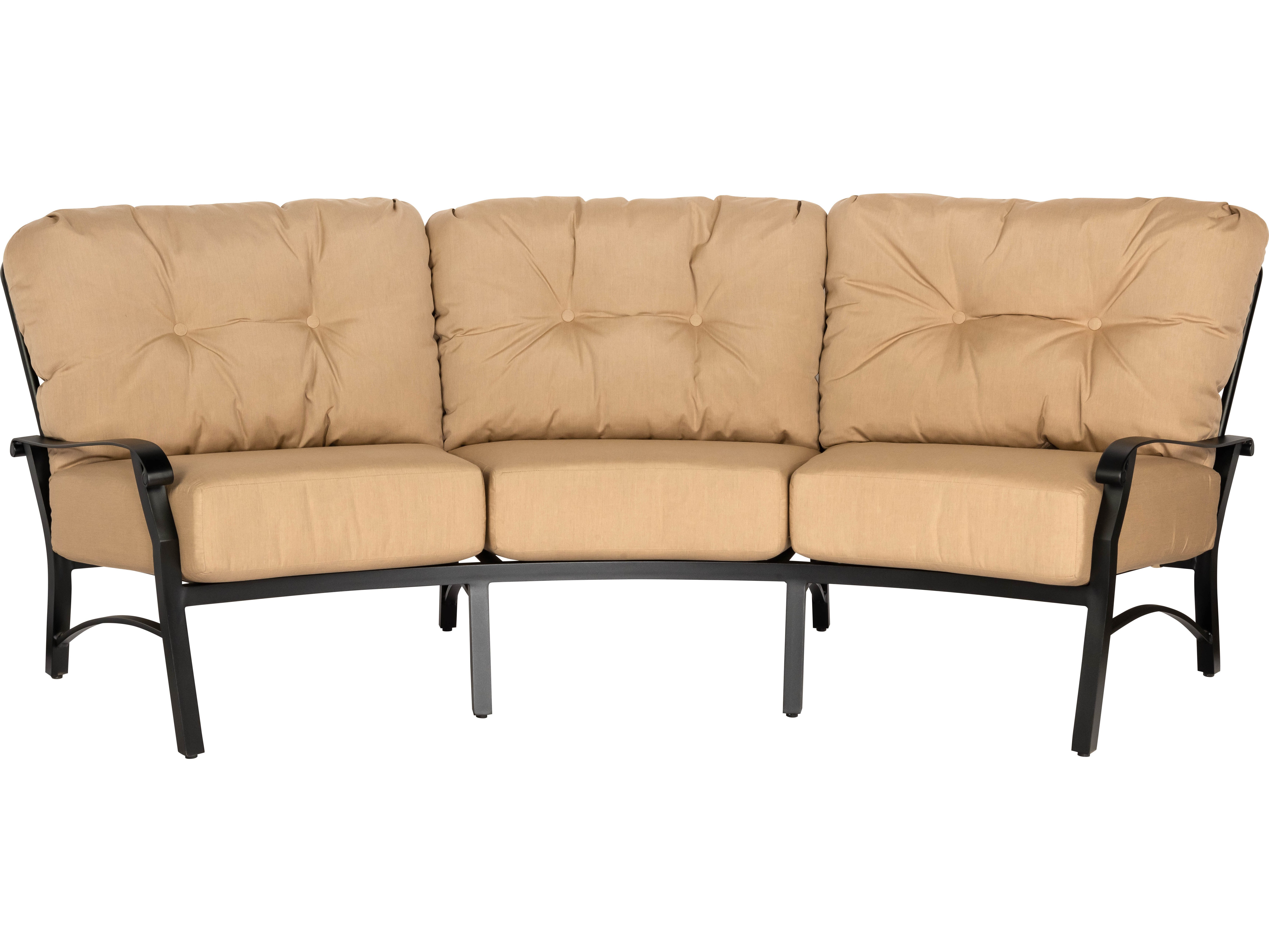 Woodard Cortland Cushion Aluminum Crescent Curved Patio Sofa WR4Z0464