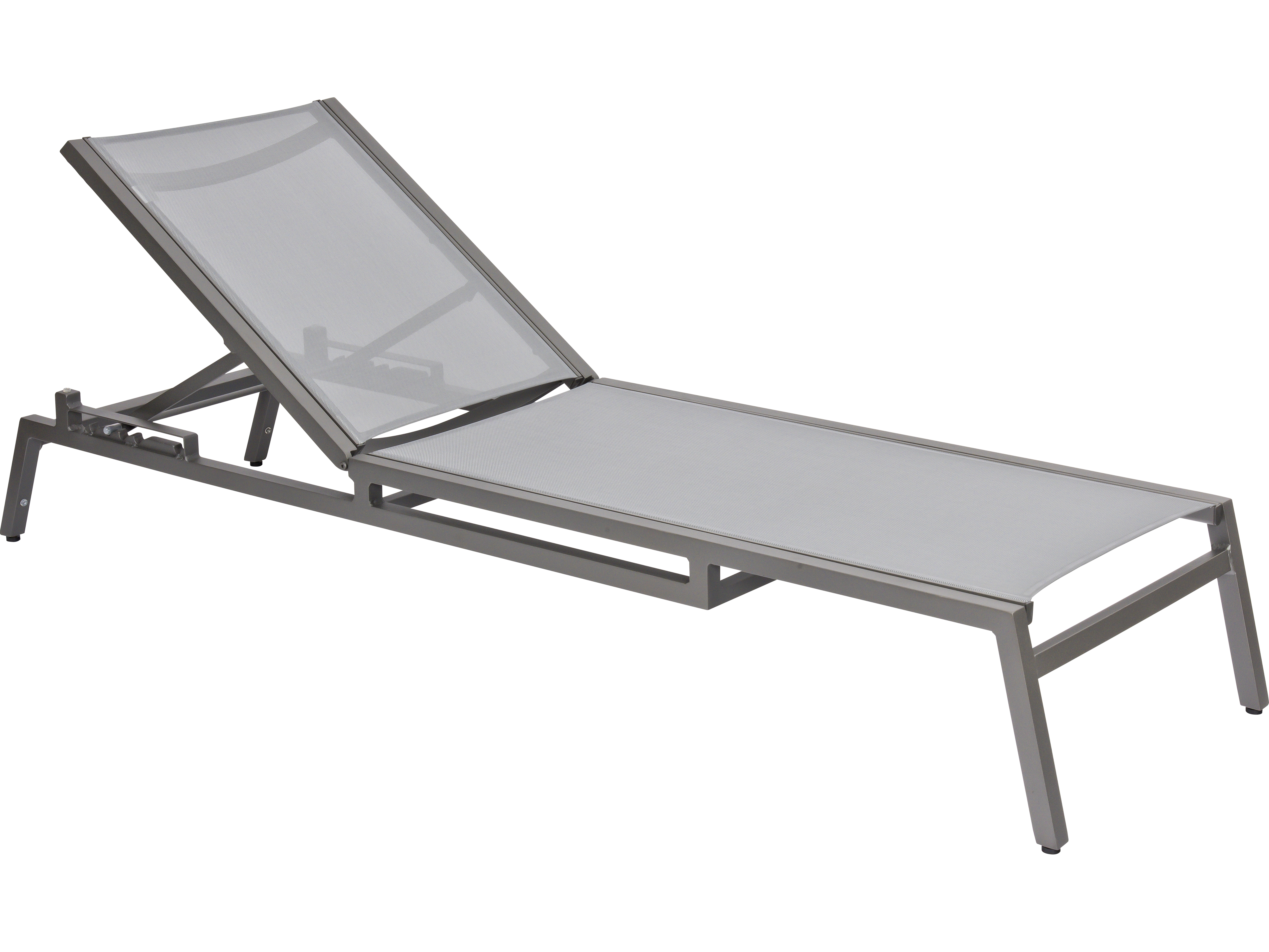Woodard Palm Coast Sling Aluminum Stackable Adjustable Patio Chaise Lounge WR570470