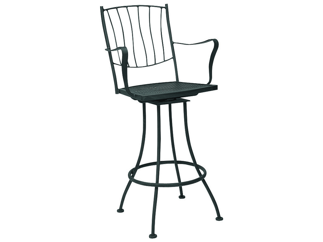 Woodard Aurora Wrought Iron Swivel Bar Stool 5L0388