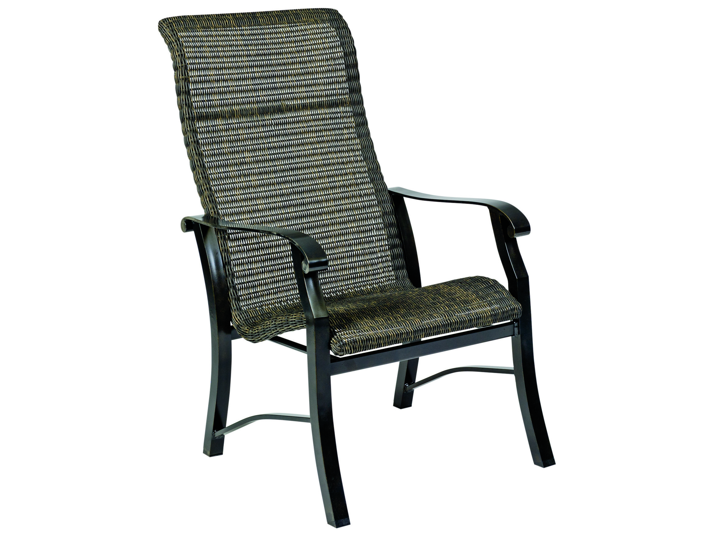 Woodard Cortland Woven Round Weave Wicker High Back Dining Chair WR5V0426
