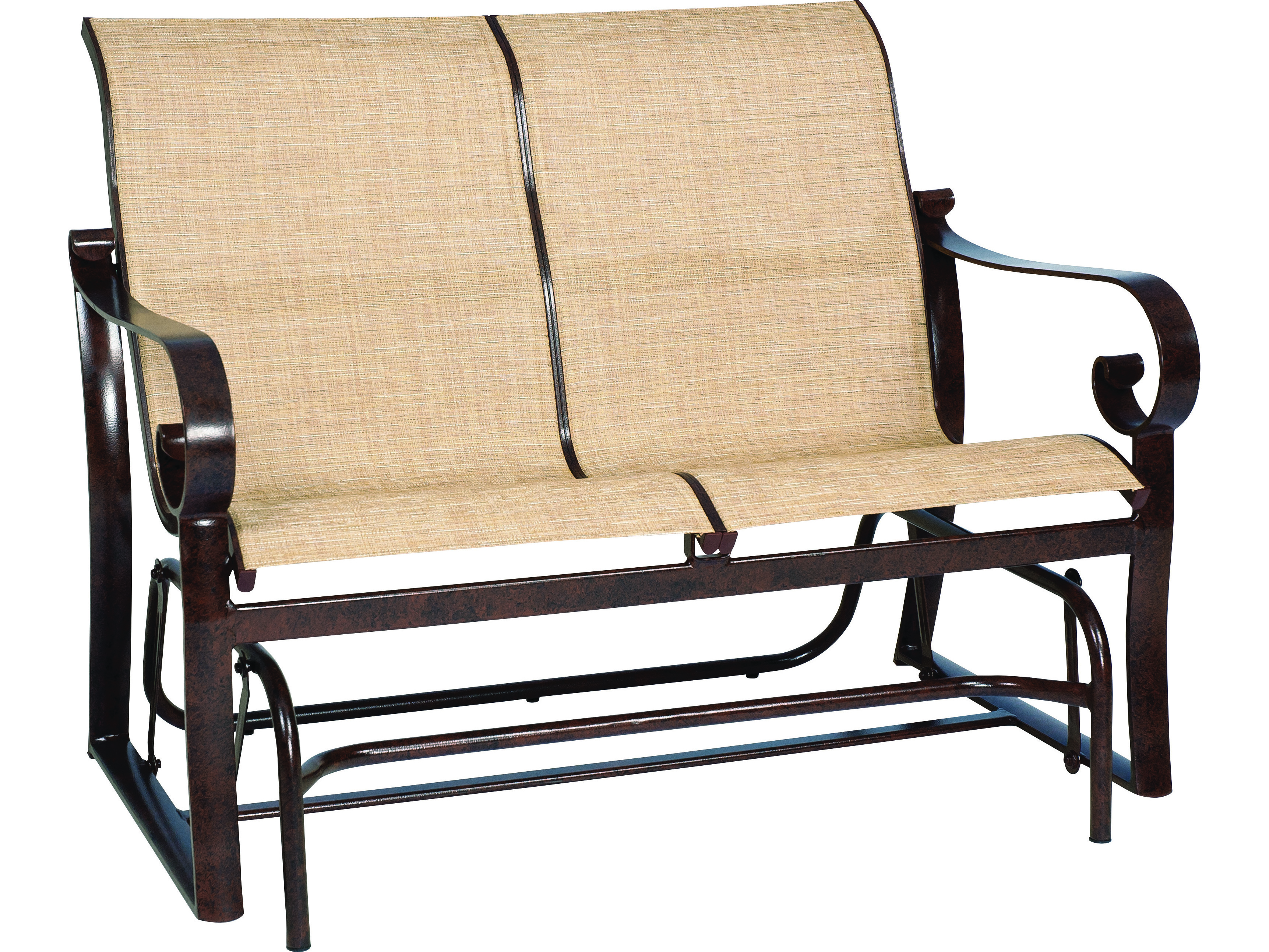 Woodard Belden Sling Aluminum Glider Loveseat WR62H473